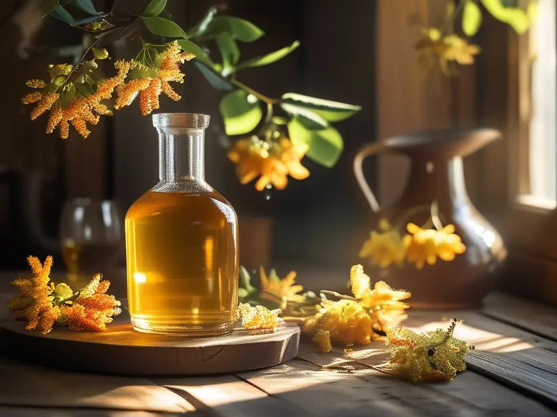 家庭自制槐花酒成品展示