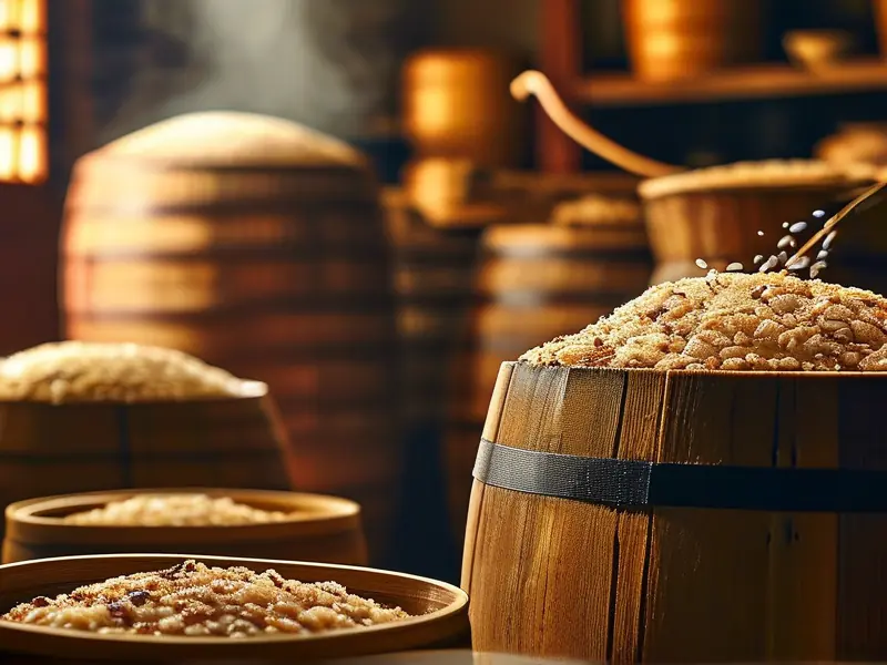 传统黄酒发酵过程实拍图