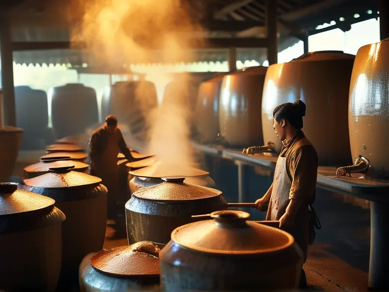 传统酱酒酿造工艺流程展示