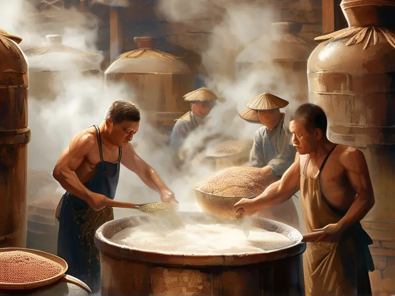 酱香型白酒传统酿造工艺现场