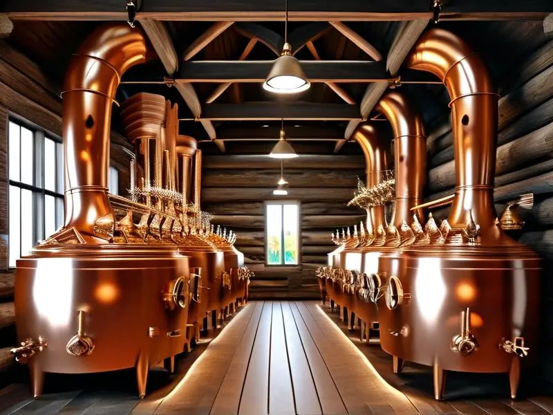 传统酿酒厂展示酒精发酵过程