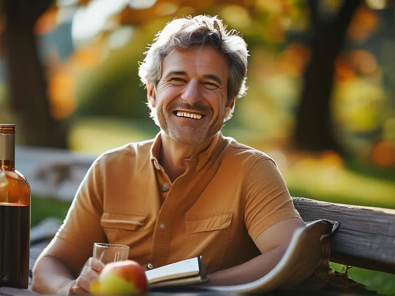 成功戒酒者在户外享受健康生活