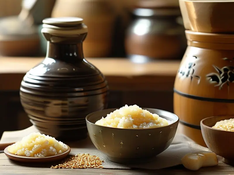 醪糟酒制作原料和成品展示