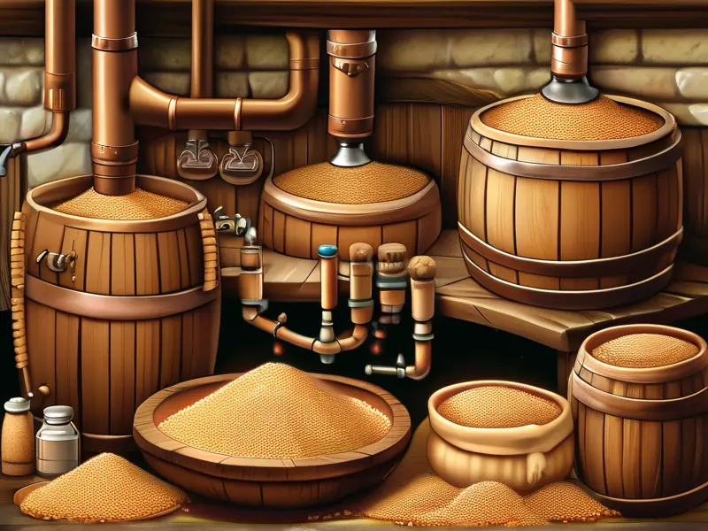 粮食酿酒过程示意图