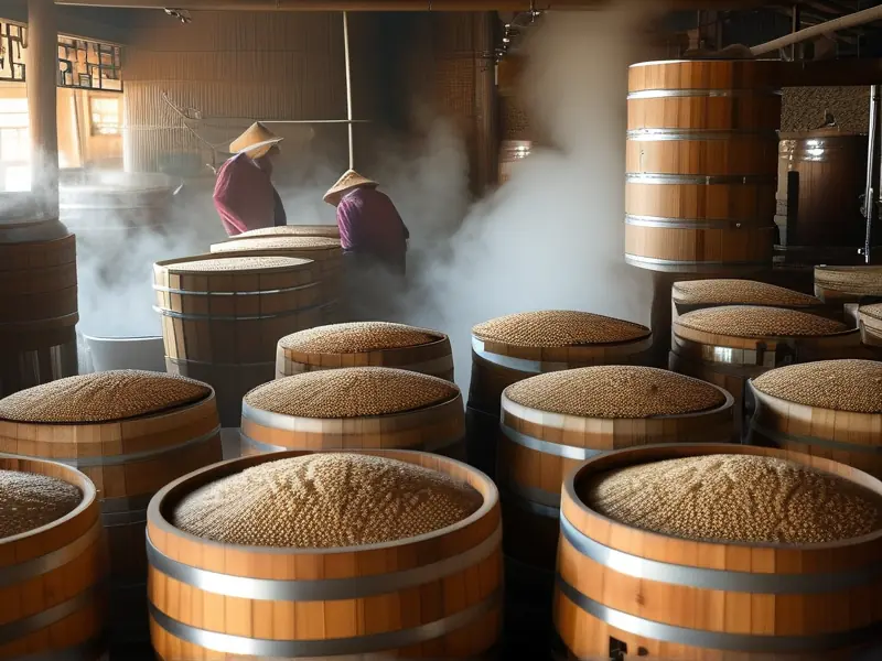 传统粮食酿酒工艺流程实景展示