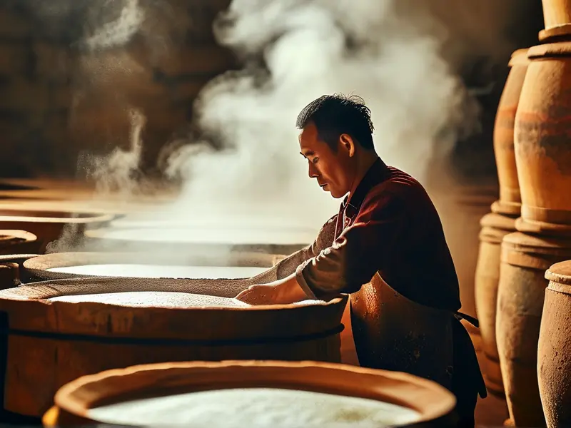 茅台镇传统酱香酒酿造过程实拍