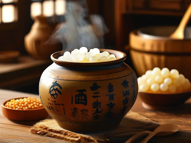 传统米酒发酵过程展示