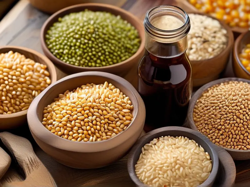 多种适合酿酒的粮食展示