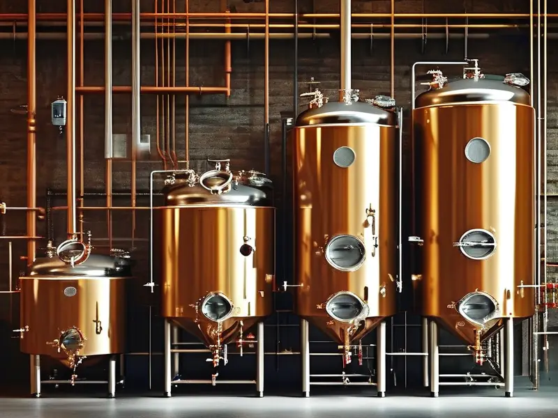 酿酒设备构造图解展示发酵罐与蒸馏器的内部结构