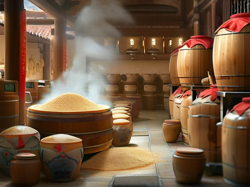 传统白酒酿制工艺流程展示