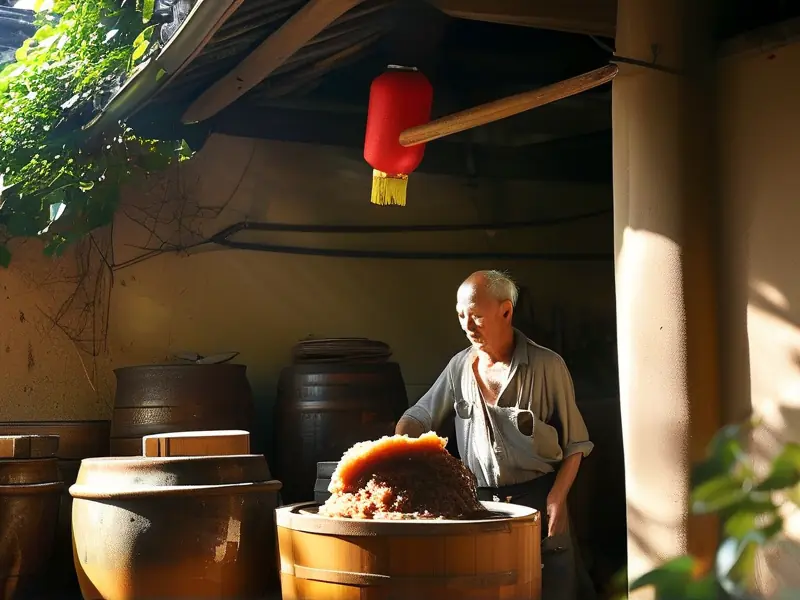 农村传统酿酒场景展示