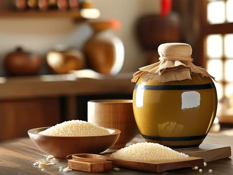 传统糯米酒酿造过程