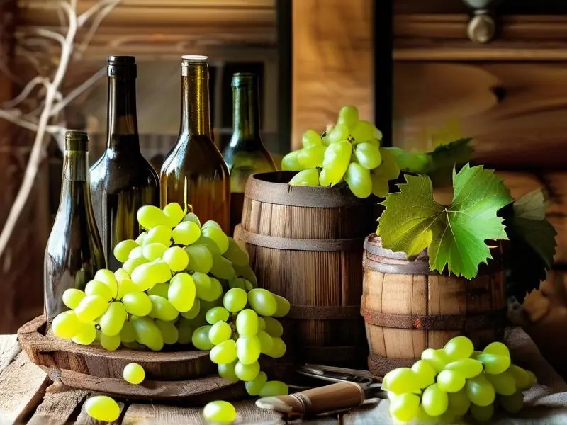 家庭自酿葡萄酒的工具与新鲜葡萄