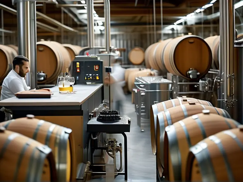 现代烧电酿酒设备工作场景