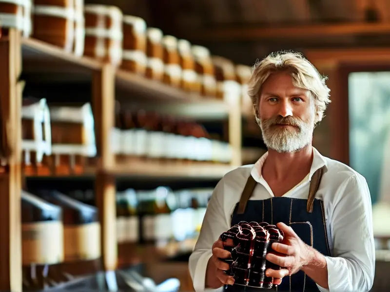 专业酿酒师展示生料酿酒用酒曲