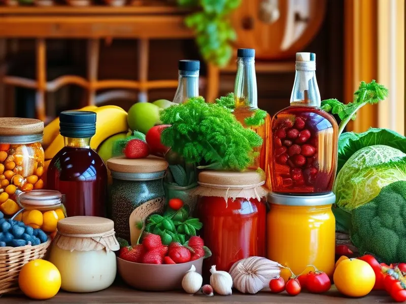 多种可用于酿酒的水果、粮食和蔬菜展示