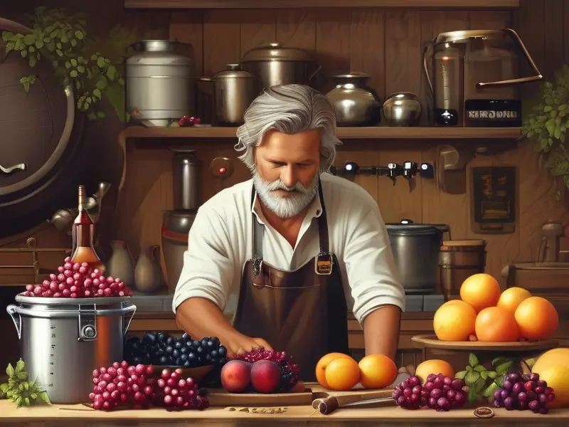 水果酒制作视频教程中的酿酒师准备材料