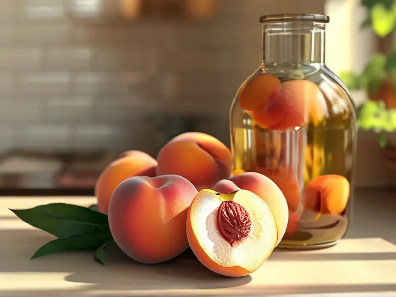 家庭自制桃子发酵酒原料与发酵过程实拍