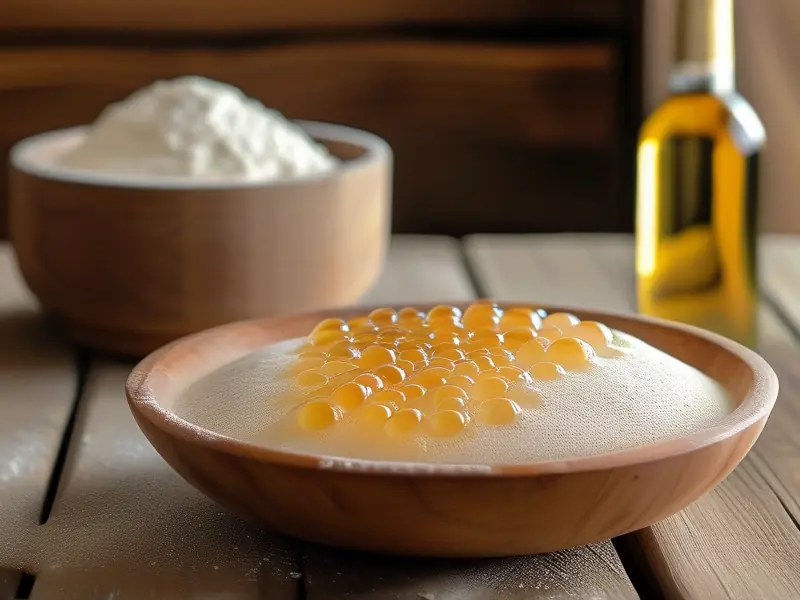 用酒制作的老面引子特写