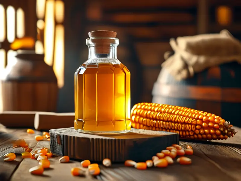 传统方法酿制的玉米酒展示