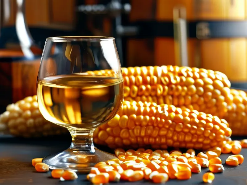 玉米酿酒原料与成品对比展示图