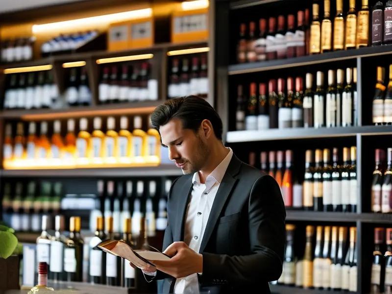 白酒代理商务人士查看样品