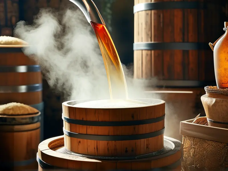 传统蒸酒过程实景展示