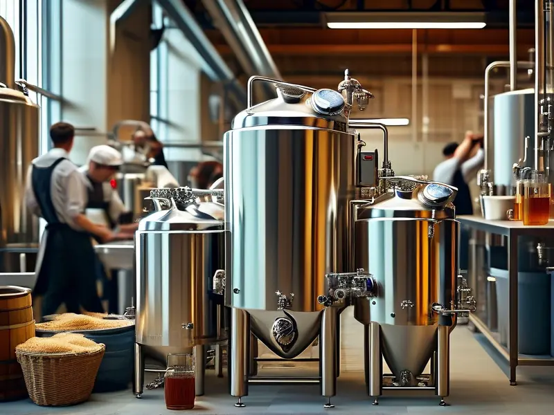 专业不锈钢酿酒设备在酿酒车间中的使用场景