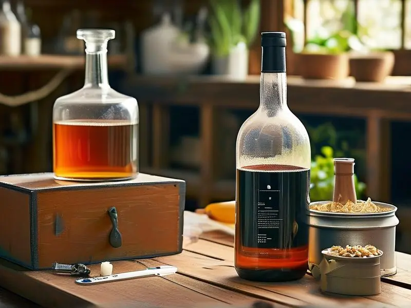 家庭酿酒爱好者正在使用甲醛检测试剂测试自酿酒安全性