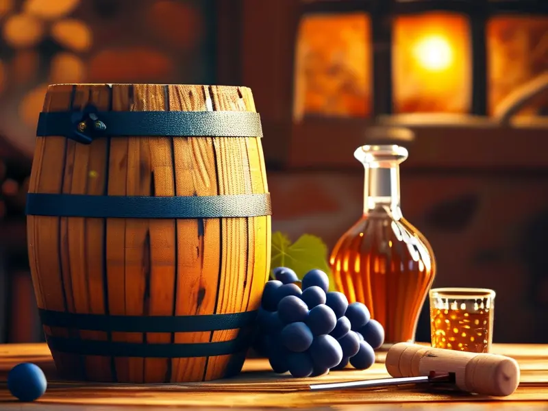 家庭自酿酒工作台展示发酵工具与原料