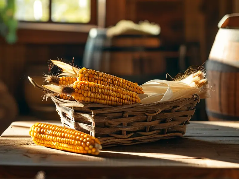 自家玉米酿酒原料和工具展示