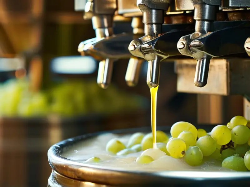 白葡萄压榨过程