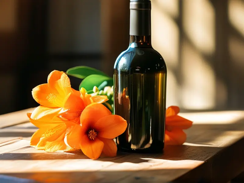 橙花与橙花酿酒的特写