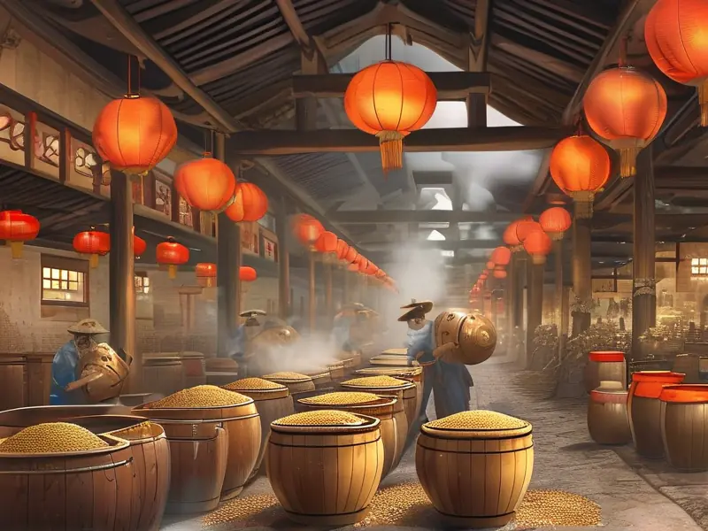 传统白酒酿造工艺流程实景展示