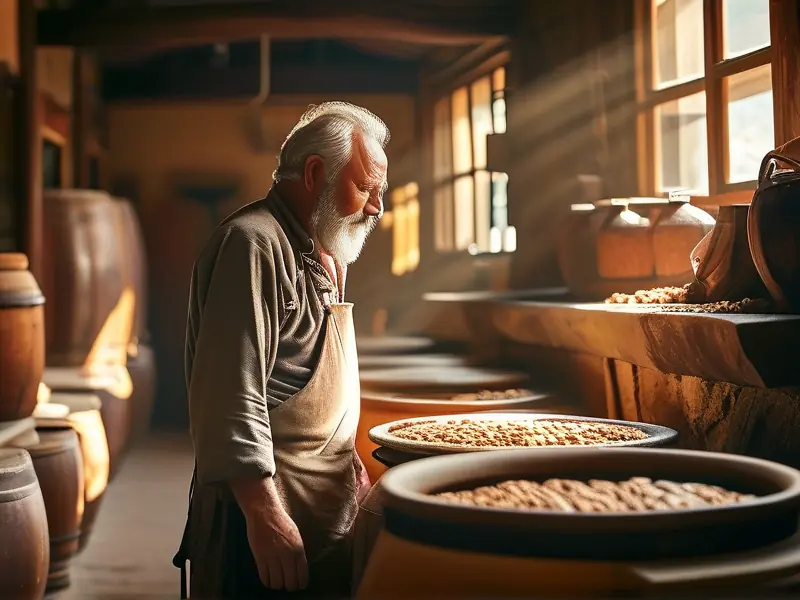 传统酿酒工序实际操作场景
