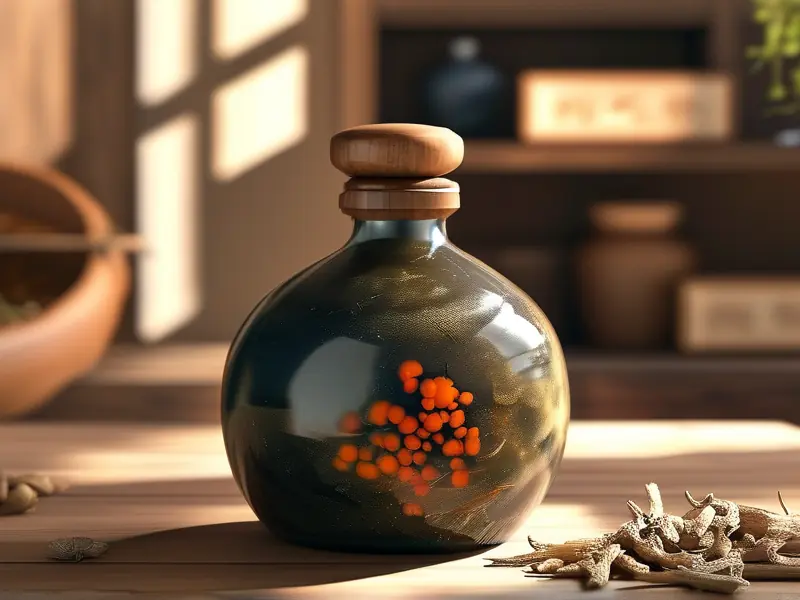 传统丹参泡酒实物展示与原料特写
