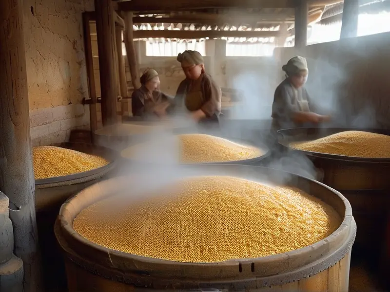 高粱固态发酵酿酒工艺流程中的原料蒸煮步骤
