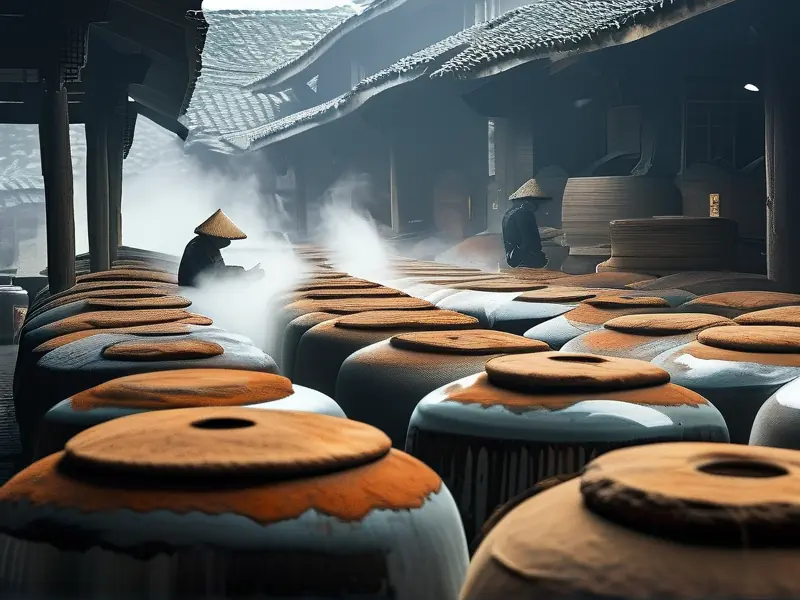 贵州天造酒厂传统酿造场景与酱香酒品鉴展示