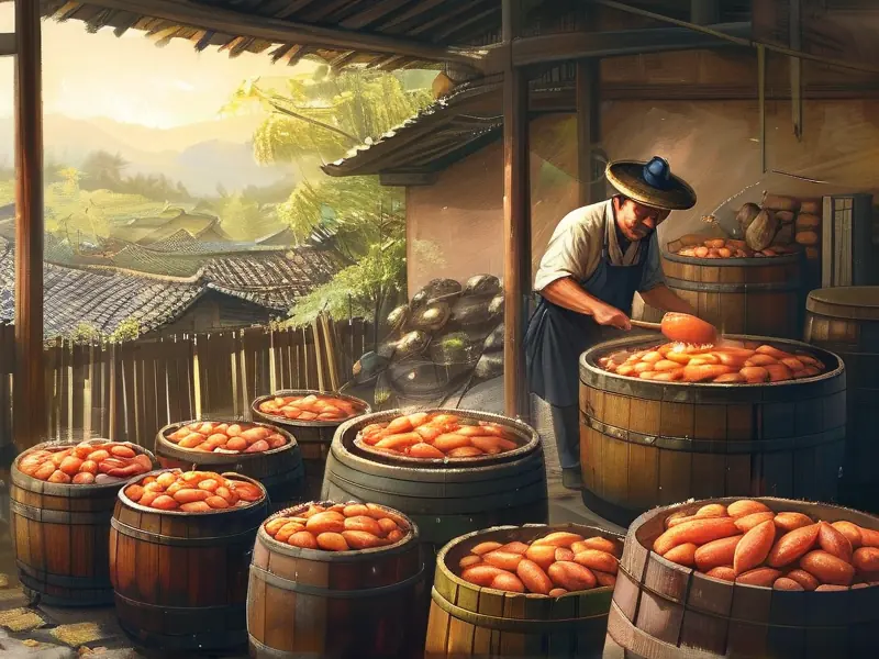 湖南传统红薯酒酿造过程实拍