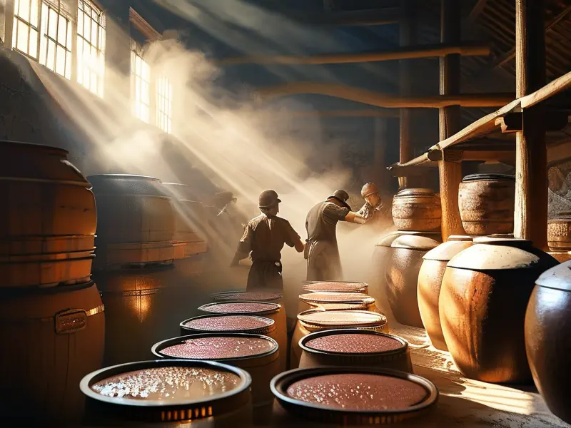 传统酱香型白酒酿造工艺现场