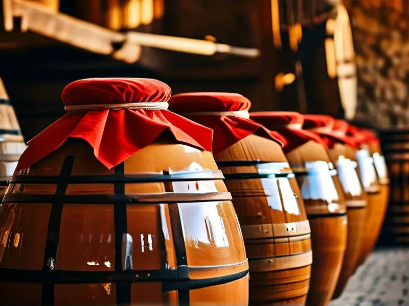 传统地窖酒缸发酵实景图