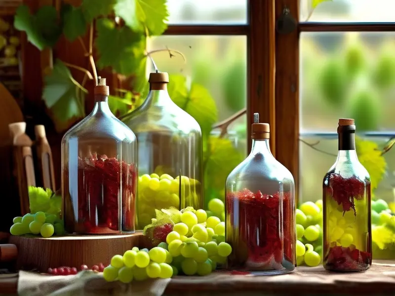 家庭葡萄酒酿造过程展示