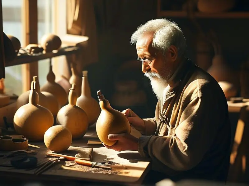 传统匠人手工制作酒葫芦的过程