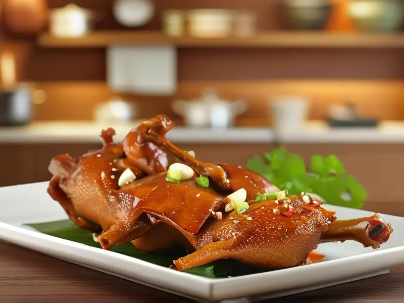 美味的酒鸭成品图