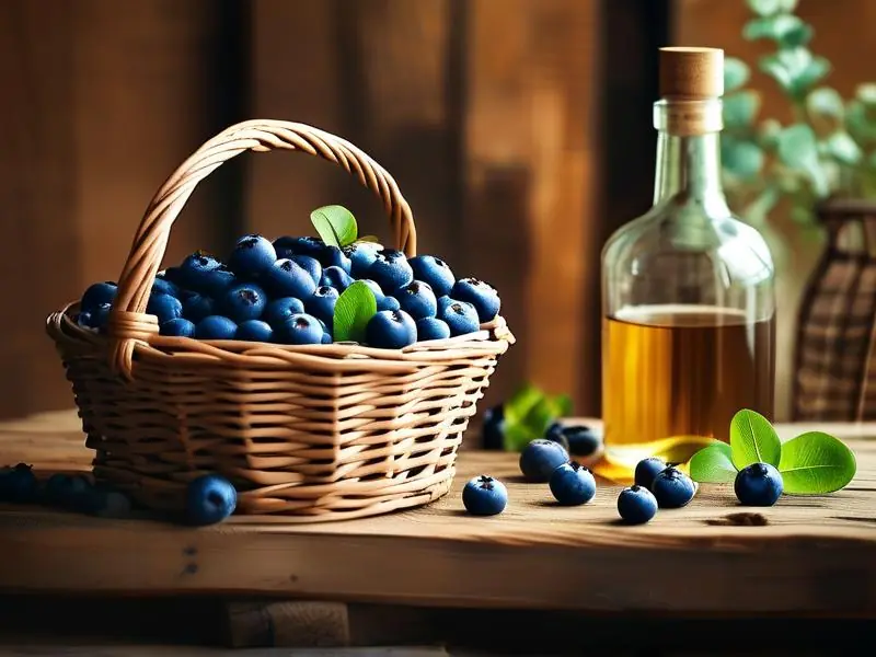 蓝莓泡白酒的制作材料与工具展示