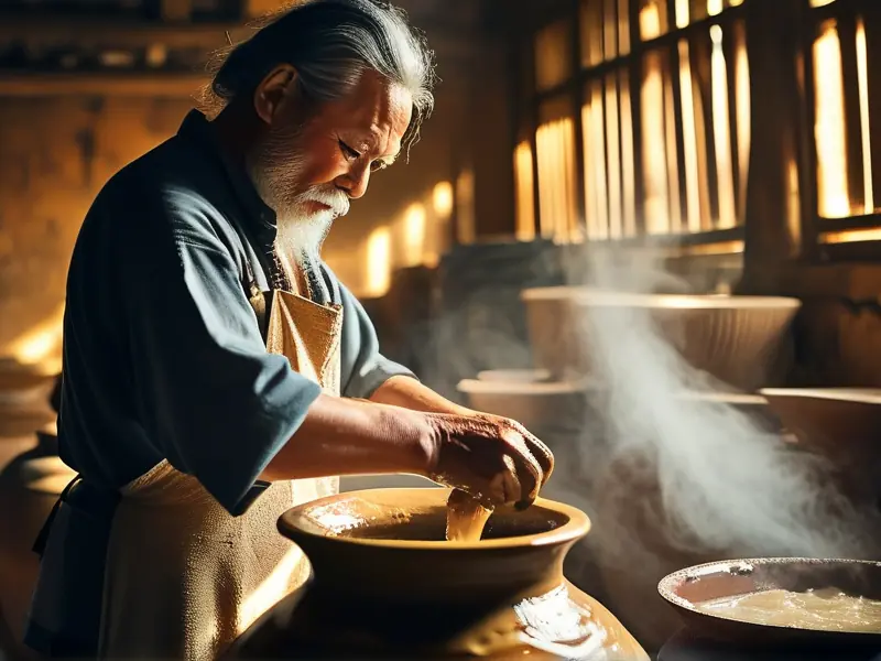 传统老米酒酿制过程实拍
