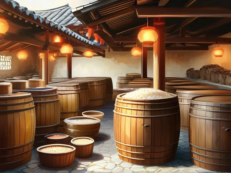 龙岩米酒传统酿造工艺展示图