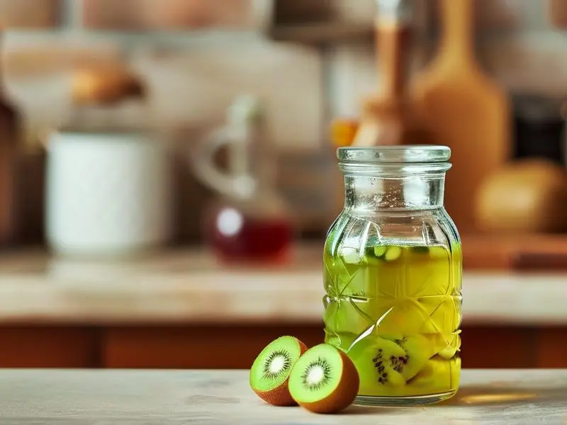 自制猕猴桃果酒原料与成品展示