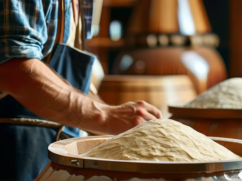 传统酿酒工艺中使用的酒曲特写