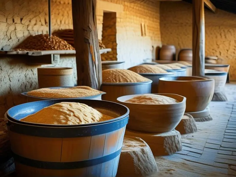 传统酿酒酒曲制作过程实拍